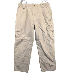 5.11 Tactical Series Men's Cargo Pants Tan 40x34 Actual 38x30 Flat Front